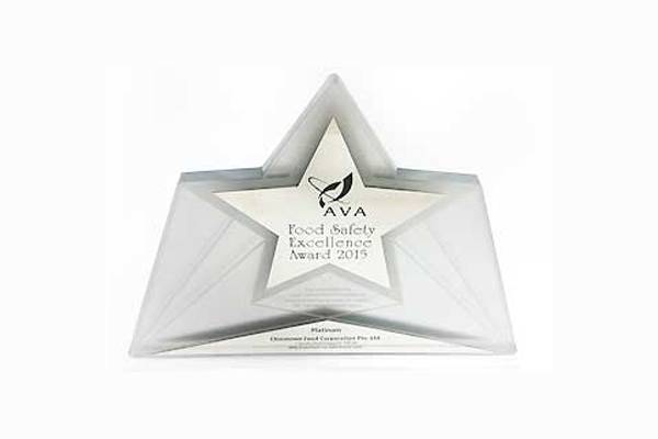 Certificate Of Commendation by Agri Food & Veterinary Authority of Singapore PLATINUM AWARD